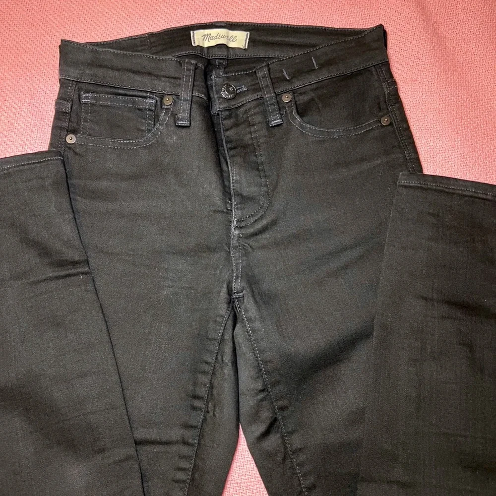 Madewell‎ 9 High-Rise Skinny Jeans Solid Black Pants Size 26
